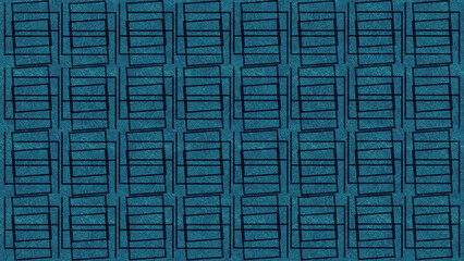 Grunge Textured Abstract Geometric Seamless Pattern on Deep Teal Background