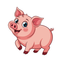 cartoon pig with a smile