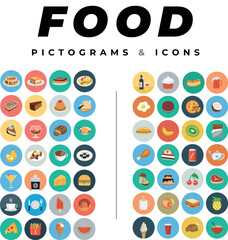 Food Pictograms And Icons Set For Graphic Design, Menus, Branding, And Digital Media