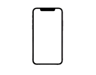 Sleek, dark grey smartphone with a full-screen display isolated against a solid black background