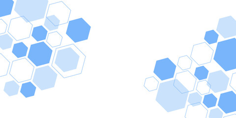 Abstract blue hexagon shape for frame illustration design
