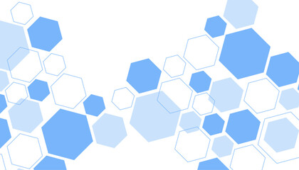 Abstract blue hexagon shape for frame illustration design