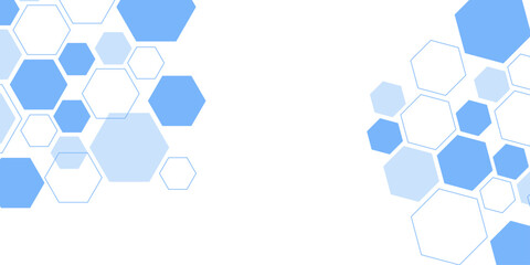 Abstract blue hexagon shape for frame illustration design