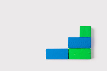 Blue and Green Wooden Blocks in L Shape