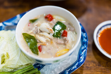 Spicy crab with assorted vegetables. Healthy food for life concept.