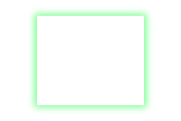 Fototapeta premium Green luminous vertical rectangular frame isolated on transparent background