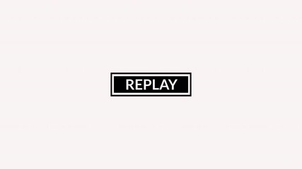 Replay Text Button Animation with Transparent Background, 4k Action Replay button with Alpha channel for live streaming.