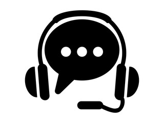 Call Center Icon with Text Message Symbol, Chat Bubble and Social Media Message Vector Illustration