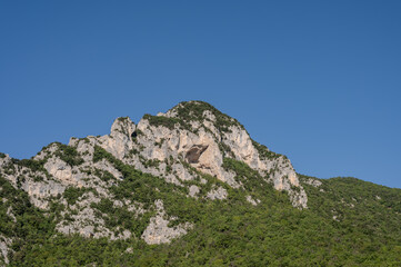 Spectacular summer landscape of the hills and mountains of the Marche