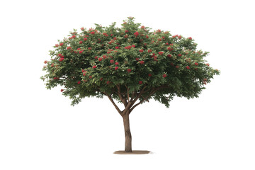 Tree of Life: A vibrant tree, adorned with lush green foliage and pops of red, stands tall and proud, a symbol of growth, resilience, and the enduring beauty of nature. 