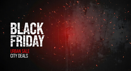 Black friday sale with urban city deals and sparks