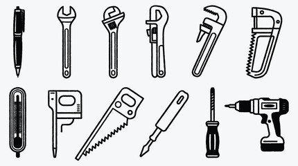 Obraz premium Hand Tools Set Vector Illustration for DIY Home Improvement Projects