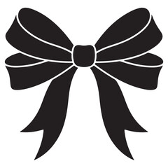 Elegant Black Bow Decoration Isolated on White Background