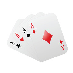 Set of poker cards with isolated