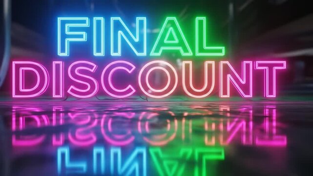 Final Discount Neon Sign - Eye-Catching Sale Promotion.