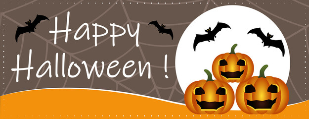 Happy Halloween web banner. Illustration.