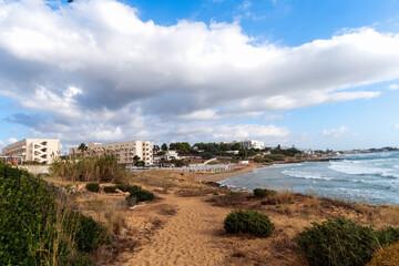 Seaside resort panoramic view in Noto, Sicily, Italy