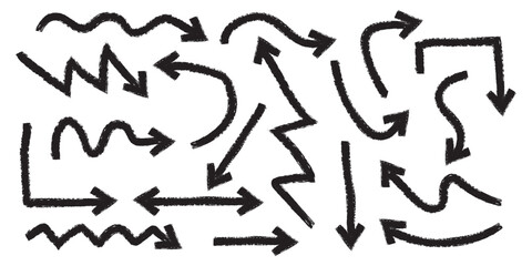 Vintage Grunge Arrow Sketch Set for Design Projects