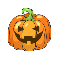 Jack O'Lantern. Pumpkin set. Vector illustration isolated on white background