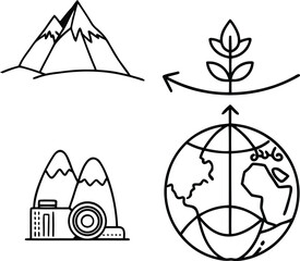 Camping tent icon set vector illustration design elements