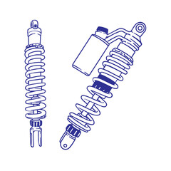 simple vector of two models of motorcycle rear shocks