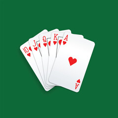 Set of poker cards with isolated