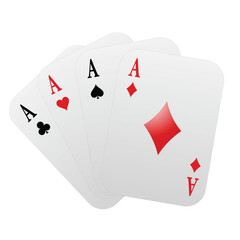 Set of poker cards with isolated