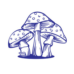 simple vector image icon of magic mushroom plant