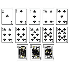 Set of poker cards with isolated