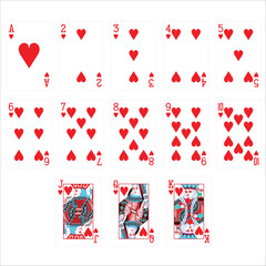 Set of poker cards with isolated
