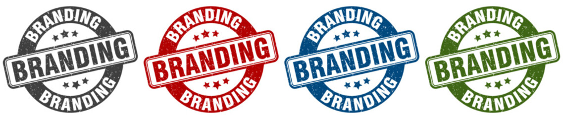 branding stamp. branding round stamp set isolated on white background