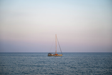 The beautiful Sailboats Ship Sea travel