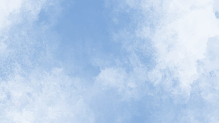 Obraz premium Abstrac blue sky in grunge style blue skt white clouds simple photography. t blue water color hand painted art victor illustration. Light sky blue shades watercolor background,