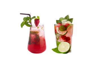 PNG image of Strawberry mojito recipe summer drink cocktail refreshing beverage ideas party drinks alcoholic non alcoholic 100