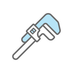 Pipe wrench icon vector basic RGB design template isolated white background