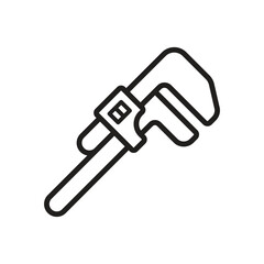 Pipe wrench icon vector basic RGB design template isolated white background