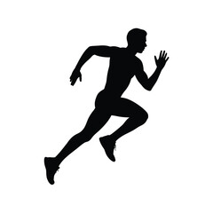 Silhouette of a man running at full speed