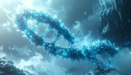 Frozen Crystal Structure Abstract Ice Formation, Winter Fantasy