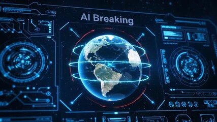 Digital globe showcasing innovation in artificial intelligence and technology, highlighting global connectivity through data visualization and advancements in digital earth connectivity - Powered by Adobe