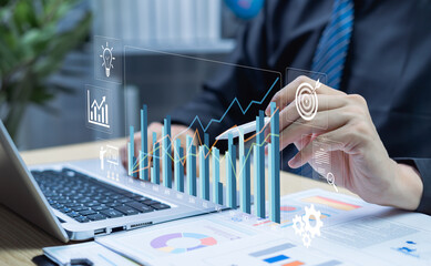 Profit and quality management concept, focusing on cost planning, production efficiency, price...