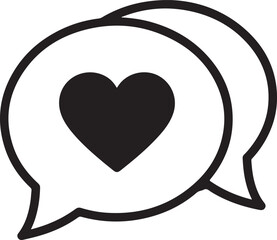 Heart in Speech Bubble Icon  Love Message Chat Social Media Like Symbol