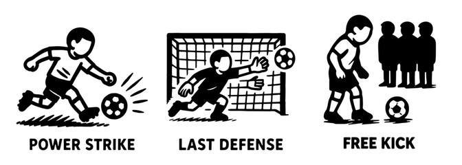 サッカーアクション(キック・セーブ・フリーキック)、Soccer Action  (Kick, Save, Free Kick)