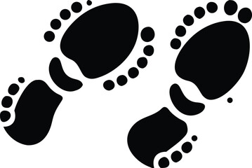 Black footprint icons on white background footprints
