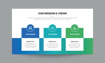 Modern Mission Vision Values Infographic Template | Company Presentation Slide Design