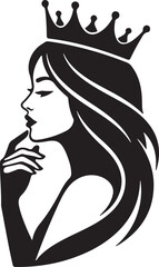 Elegant Queen Logo Design Beauty Salon Fashion & Branding Clipart