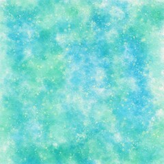 Aqua Blue and Green Watercolor Background with Soft Texture and Splatter Effect