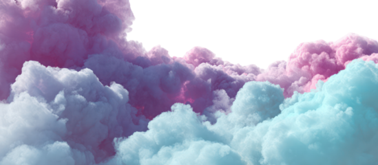 Abstract pastel colored mountain peaks isolated on transparent background