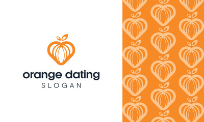 Orange dating logo design inspiration template