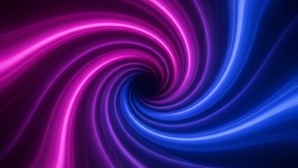 Obraz premium Abstract neon spiral in purple and pink tones creating a glowing motion design with energetic flow.