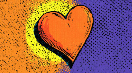 Express your love with this vibrant heart design perfect for Valentine's Day promotions and eyecatching creative projects